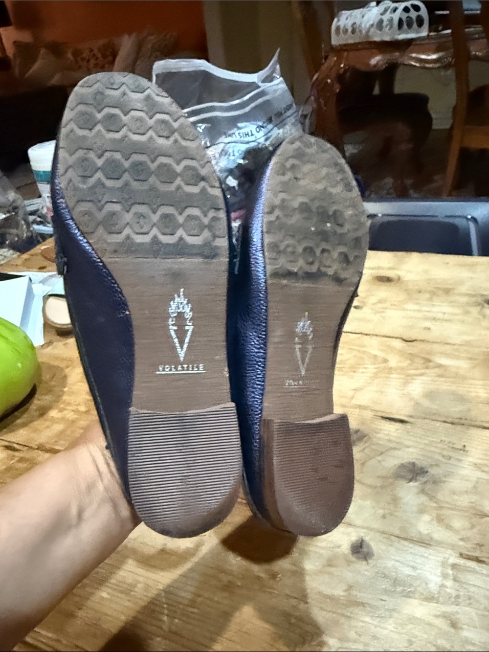 Volatile Black Leather Mule Clogs - Picture 6 of 6